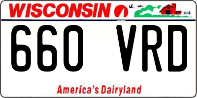 WI license plate 660VRD