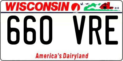 WI license plate 660VRE