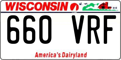 WI license plate 660VRF