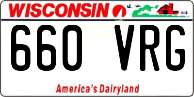 WI license plate 660VRG