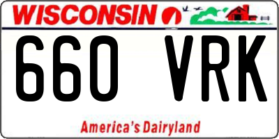 WI license plate 660VRK