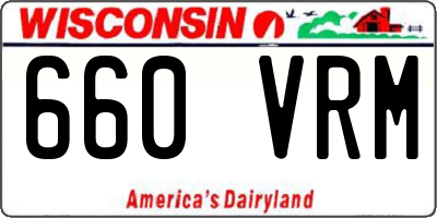WI license plate 660VRM