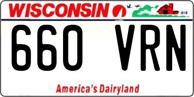WI license plate 660VRN