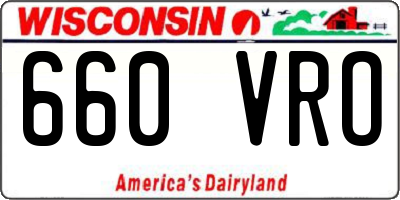 WI license plate 660VRO