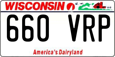 WI license plate 660VRP