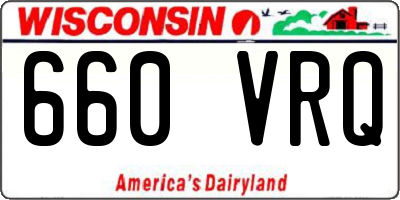 WI license plate 660VRQ
