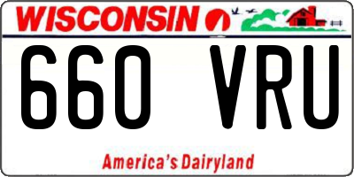 WI license plate 660VRU