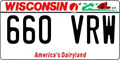 WI license plate 660VRW