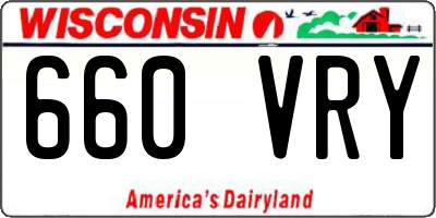 WI license plate 660VRY