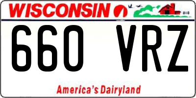 WI license plate 660VRZ