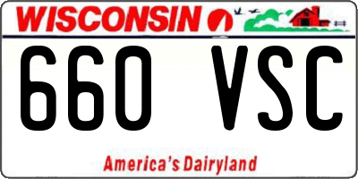WI license plate 660VSC
