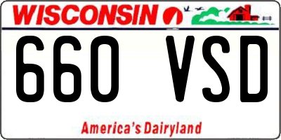 WI license plate 660VSD