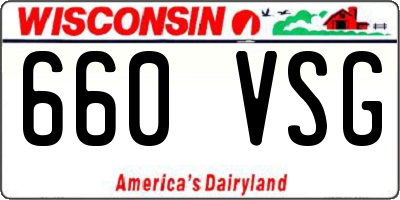 WI license plate 660VSG