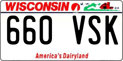 WI license plate 660VSK