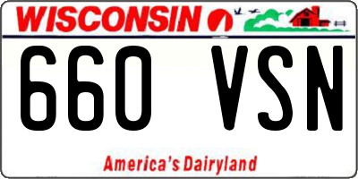 WI license plate 660VSN