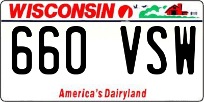 WI license plate 660VSW