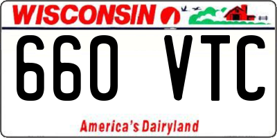 WI license plate 660VTC