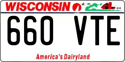 WI license plate 660VTE