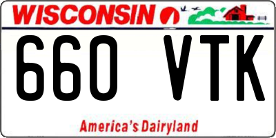 WI license plate 660VTK