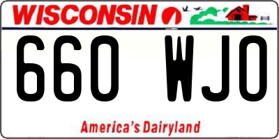 WI license plate 660WJO