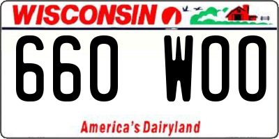 WI license plate 660WOO