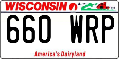 WI license plate 660WRP