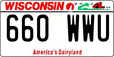 WI license plate 660WWU