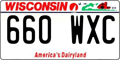 WI license plate 660WXC