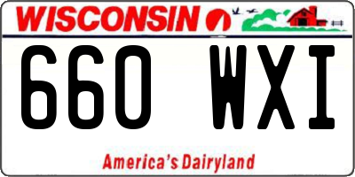 WI license plate 660WXI