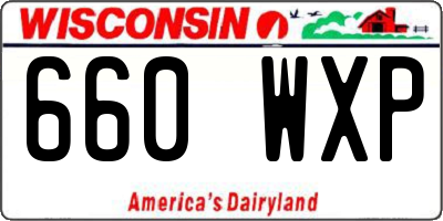 WI license plate 660WXP