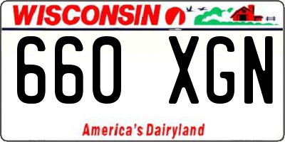WI license plate 660XGN