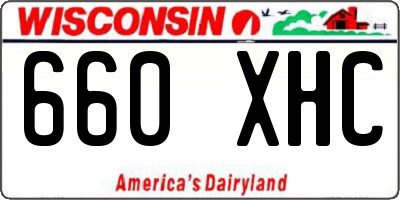 WI license plate 660XHC