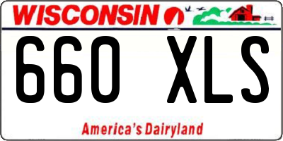 WI license plate 660XLS