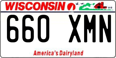 WI license plate 660XMN