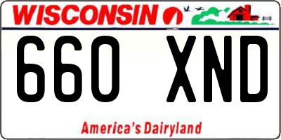WI license plate 660XND