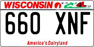 WI license plate 660XNF
