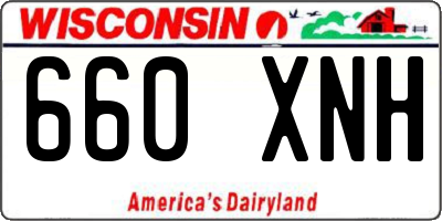 WI license plate 660XNH