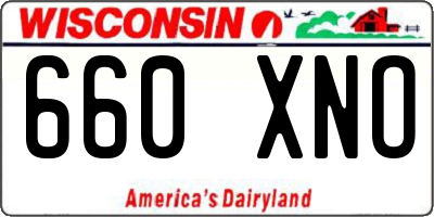 WI license plate 660XNO