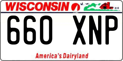 WI license plate 660XNP