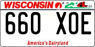 WI license plate 660XOE