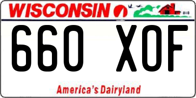 WI license plate 660XOF