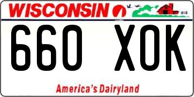 WI license plate 660XOK