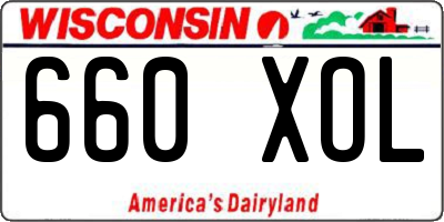 WI license plate 660XOL