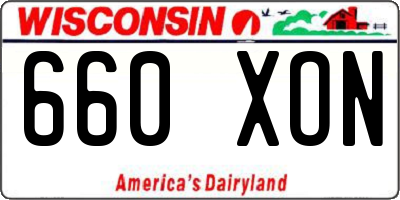 WI license plate 660XON