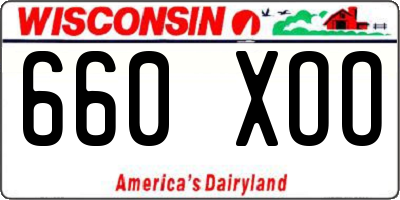 WI license plate 660XOO