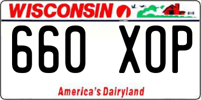 WI license plate 660XOP