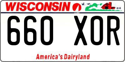 WI license plate 660XOR