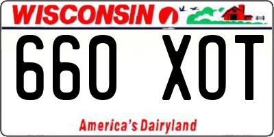 WI license plate 660XOT