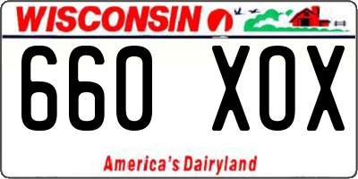 WI license plate 660XOX