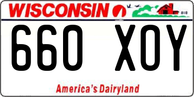 WI license plate 660XOY